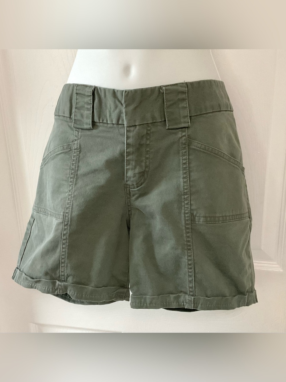 Olive Green Bermuda Utility Shorts